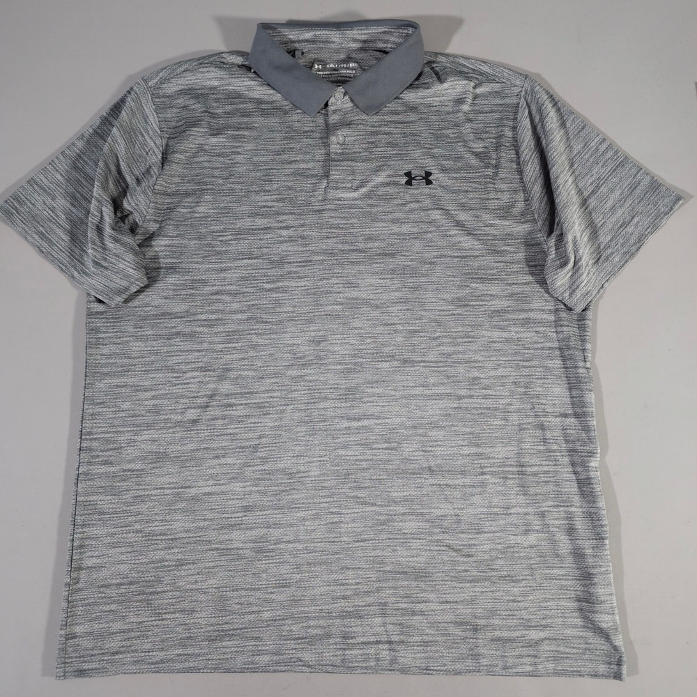 Under Armour Performance Polo Mens XXL Gray Space Dye Heathered Short Sleeve